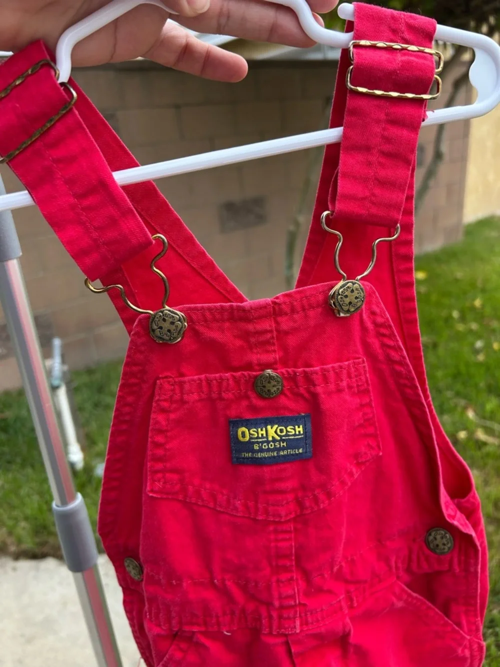 Vintage OshKosh B'gosh Bright Red Canvas  Kids Overalls